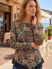 Roman Green Ditsy Floral Print Tunic Top - Image 1 of 4