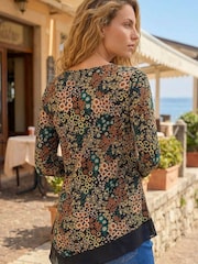 Roman Green Ditsy Floral Print Tunic Top - Image 3 of 4