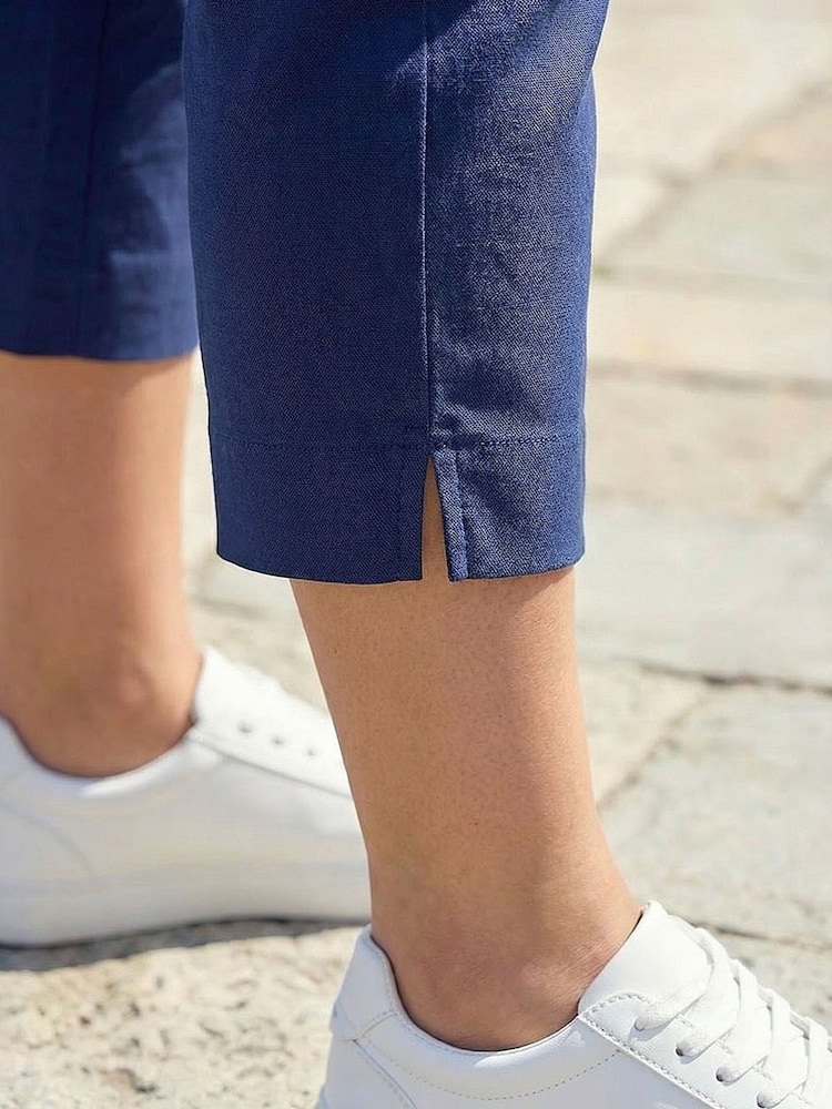 Roman Blue Curve Cropped Stretch Trousers - Image 4 of 4