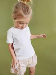 White Short Sleeve Scallop T-Shirt (3mths-7yrs) - Image 3 of 10