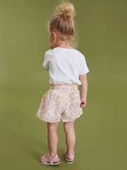 White Short Sleeve Scallop T-Shirt (3mths-7yrs) - Image 5 of 10