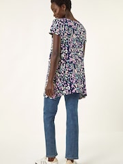 Roman Blue Spot Print Hanky Hem Top - Image 3 of 5