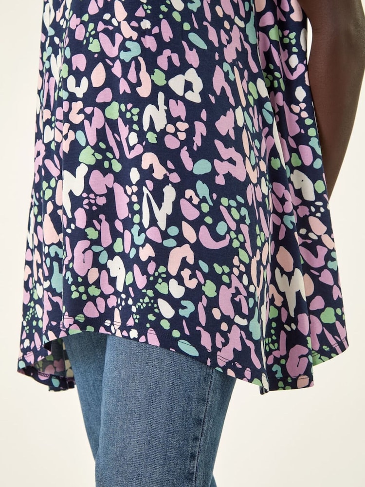 Roman Blue Spot Print Hanky Hem Top - Image 5 of 5