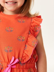 Orange Floral Short Sleeve Playsuit (3mths-7yrs) - Image 4 of 6