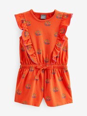 Orange Floral Short Sleeve Playsuit (3mths-7yrs) - Image 5 of 6