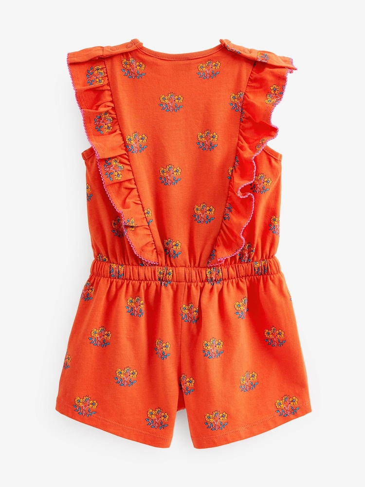 Orange Floral Short Sleeve Playsuit (3mths-7yrs) - Image 6 of 6