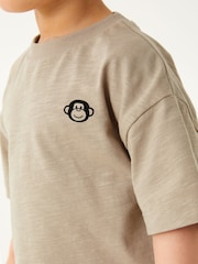 Neutral Oversized Short Sleeves 100% Cotton T-Shirt and Leggings Set (3mths-7yrs) - Image 4 of 6
