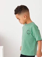 Green/Black Oversized Short Sleeves 100% Cotton T-Shirt and Leggings Set (3mths-7yrs) - Image 2 of 5