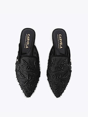 Carvela Black Evelina Lace Mule Pumps - Image 2 of 4