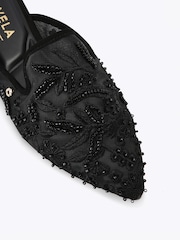 Carvela Black Evelina Lace Mule Pumps - Image 3 of 4