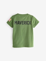 Khaki Green Gun Maverick T-Shirt (3mths-8yrs) - Image 2 of 2