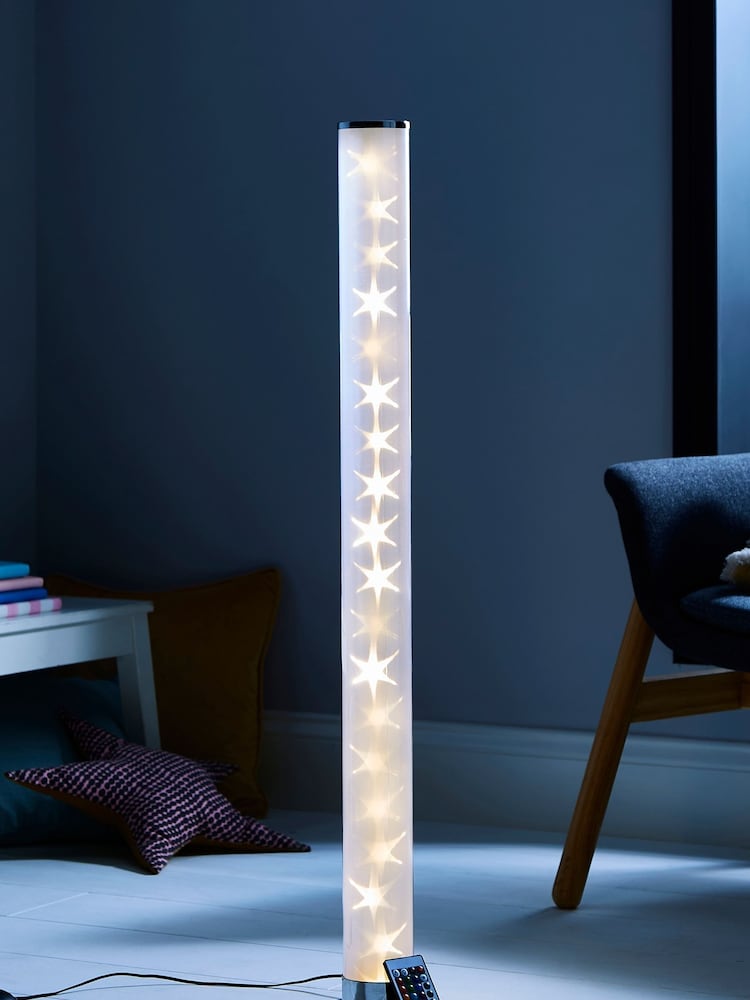 glow Chrome Galaxy Cylinder Floor Lamp - Image 1 of 6
