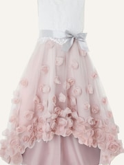 Monsoon Pink Grey Ianthe 3D Flower Dress - Image 1 of 2