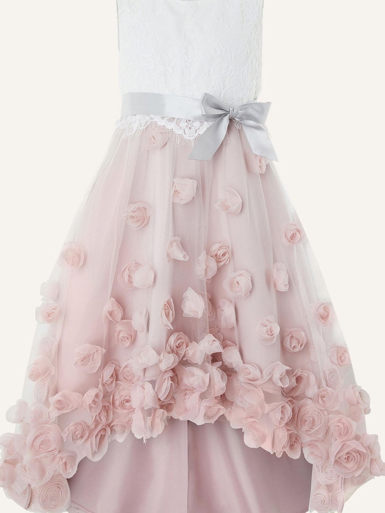 Monsoon Pink Grey Ianthe 3D Flower Dress - Image 1 of 2