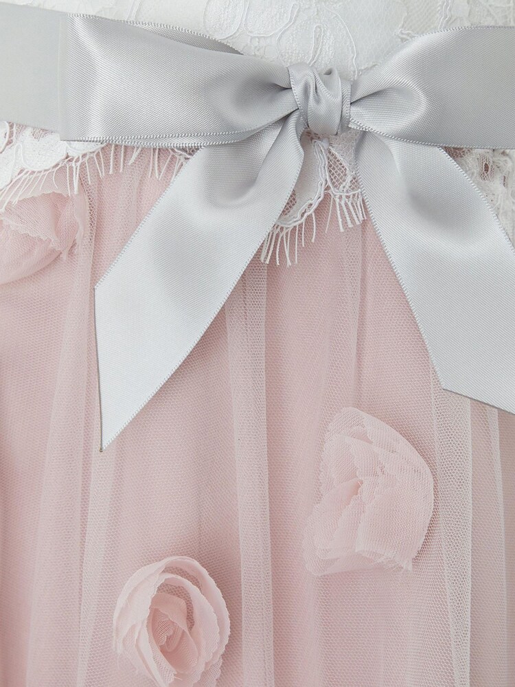 Monsoon Pink Grey Ianthe 3D Flower Dress - Image 2 of 2