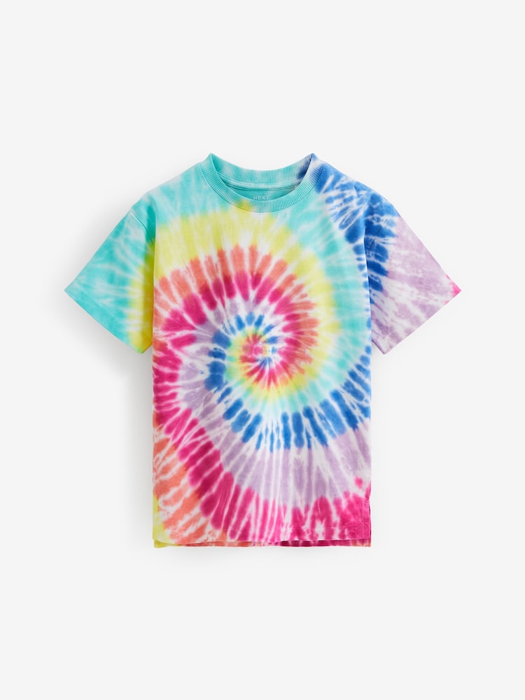 Rainbow Relaxed Fit Tie-Dye Short Sleeve 100% Cotton T-Shirt (3-16yrs) - Image 1 of 2