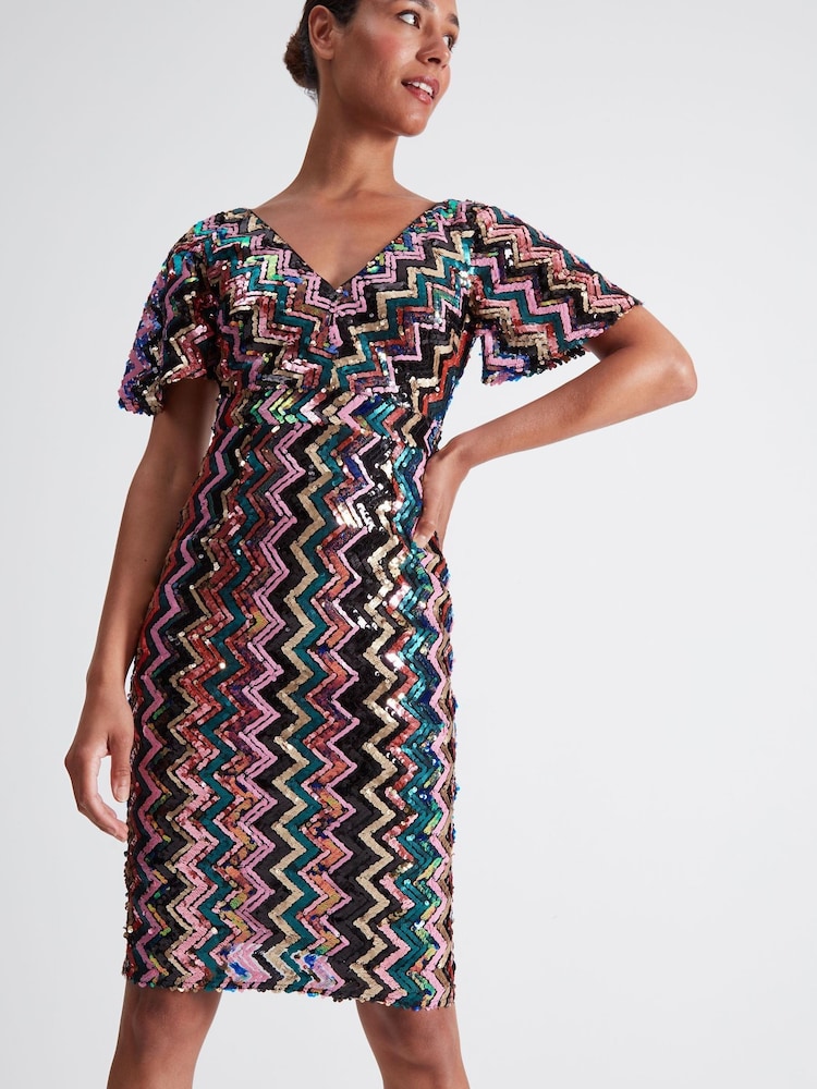 Sonder Studio Natural Glamour Aztec Print Midi Dress - Image 1 of 5 Sonder Studio Natural Glamour Aztec Print Midi Dress - Image 1 of 5