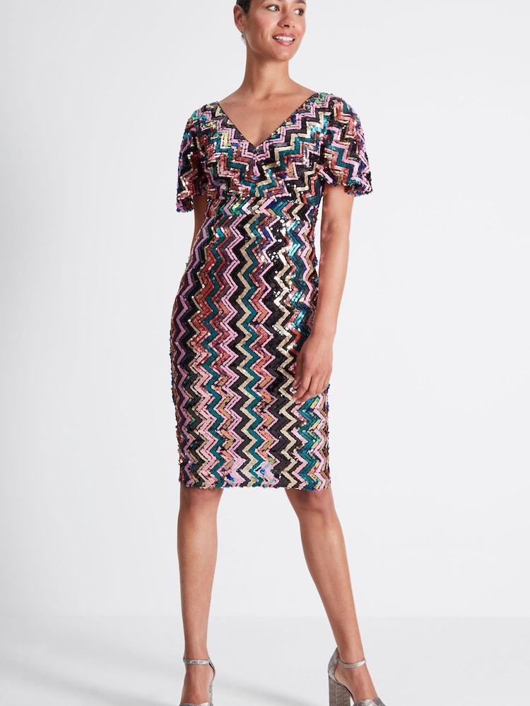 Sonder Studio Natural Glamour Aztec Print Midi Dress - Image 2 of 5