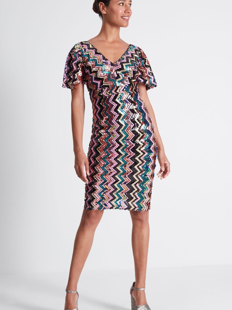 Sonder Studio Natural Glamour Aztec Print Midi Dress - Image 3 of 5