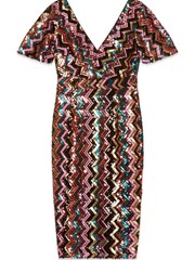 Sonder Studio Natural Glamour Aztec Print Midi Dress - Image 5 of 5