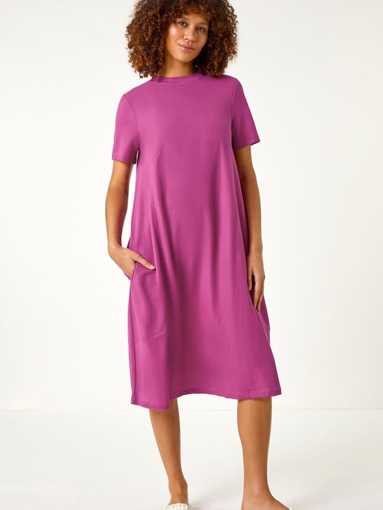 Roman Pink Relaxed T-Shirt Stretch Dress - Image 1 of 5