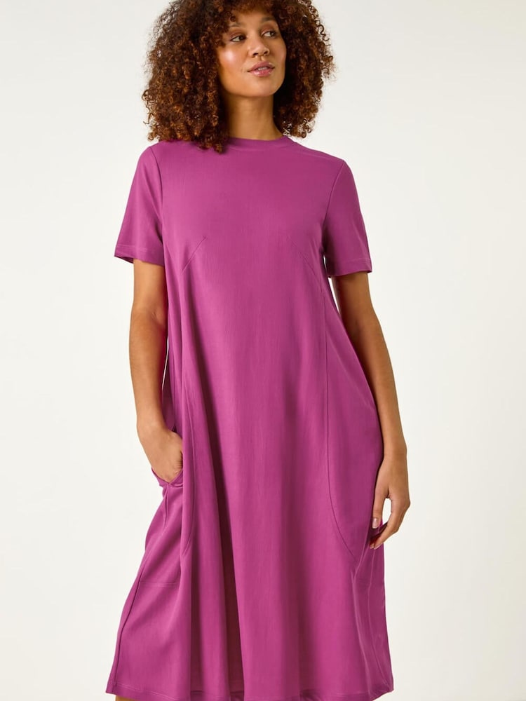 Roman Pink Relaxed T-Shirt Stretch Dress - Image 2 of 5