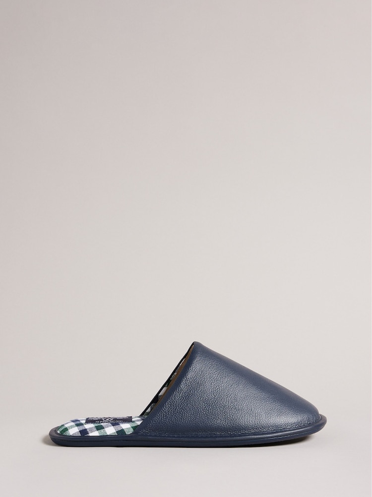 Ted Baker Blue Ardin Leather Mule Slippers - Image 1 of 4 Ted Baker Blue Ardin Leather Mule Slippers - Image 1 of 4