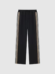 Reiss Black Odell Petite Wide Leg Pull On Trousers - Image 2 of 7