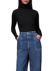 Whistles Black Essential Ribbed Jumper - Image 1 of 4