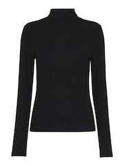 Whistles Black Essential Ribbed Jumper - Image 4 of 4