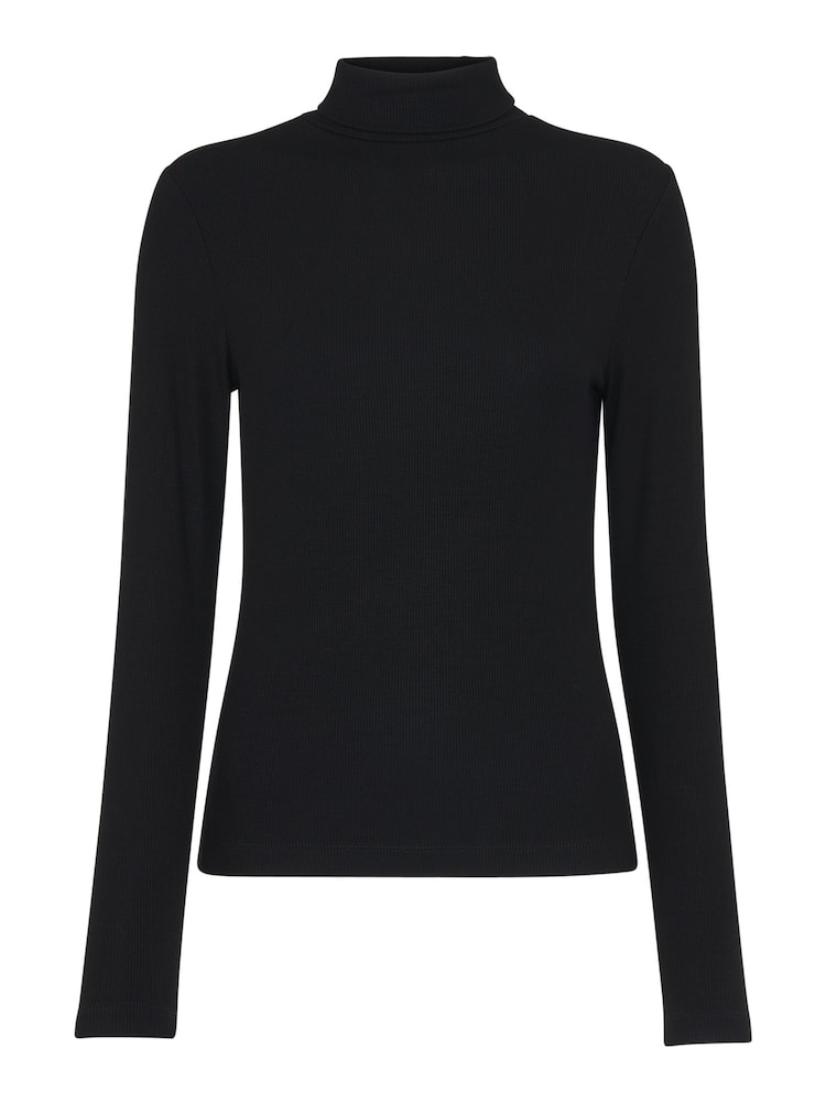 Whistles Black Essential Ribbed Jumper - Image 4 of 4