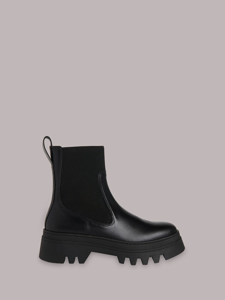Whistles Black Chunky Hatton Chelsea Boots - Image 1 of 4