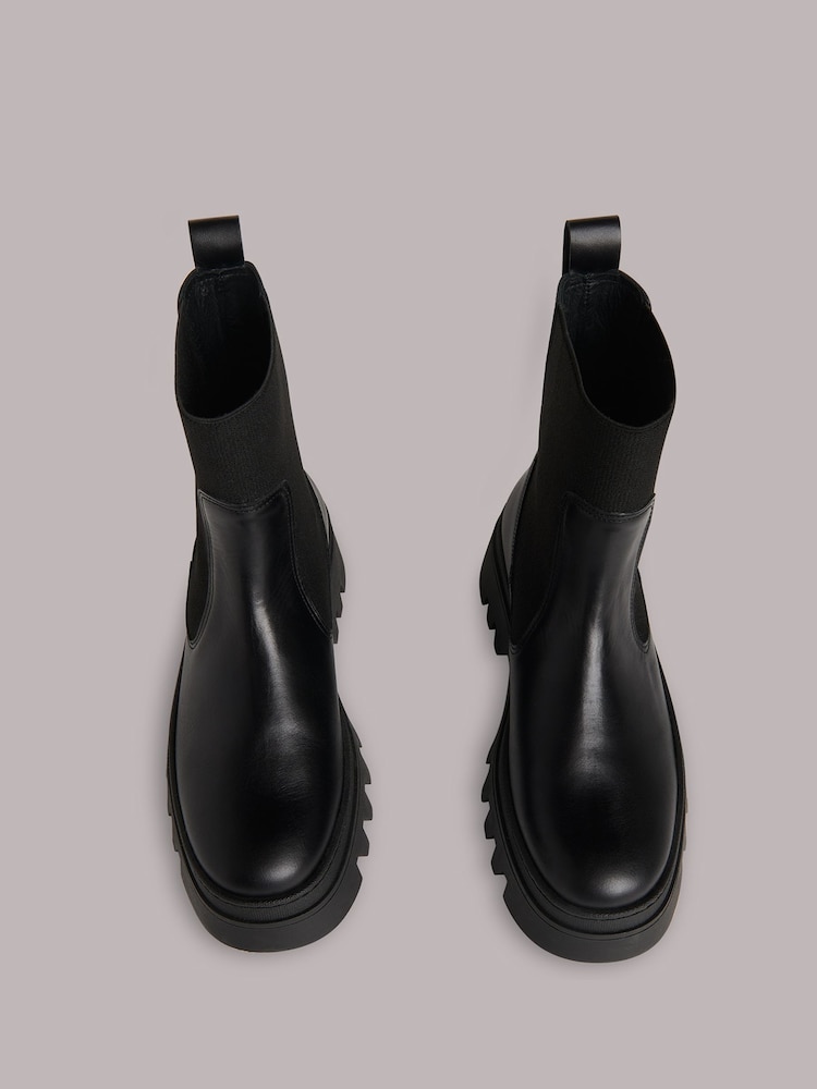 Whistles Black Chunky Hatton Chelsea Boots - Image 2 of 4