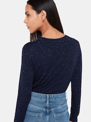 Whistles Blue Annie Sparkle Crew Neck Jumper - Image 2 of 5