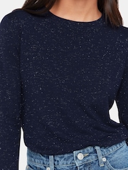 Whistles Blue Annie Sparkle Crew Neck Jumper - Image 3 of 5