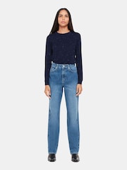 Whistles Blue Annie Sparkle Crew Neck Jumper - Image 4 of 5