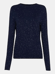 Whistles Blue Annie Sparkle Crew Neck Jumper - Image 5 of 5