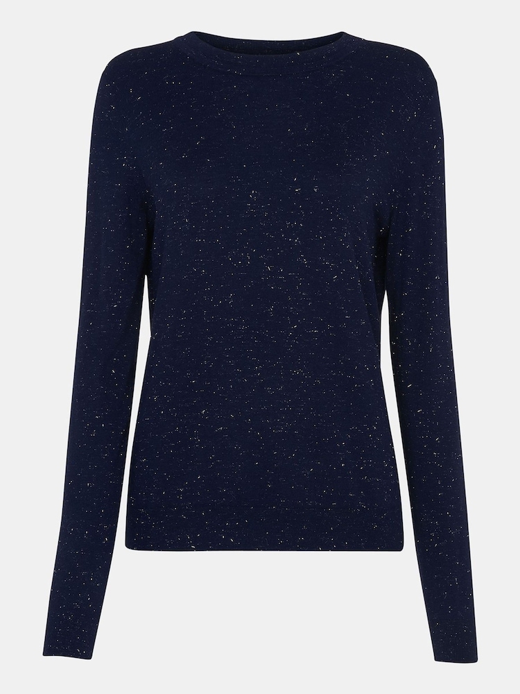 Whistles Blue Annie Sparkle Crew Neck Jumper - Image 5 of 5 Whistles Blue Annie Sparkle Crew Neck Jumper - Image 5 of 5