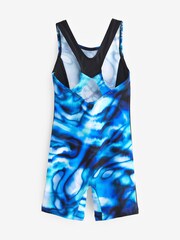 Blue All-Over Print Shortie Swimsuit - Image 3 of 3