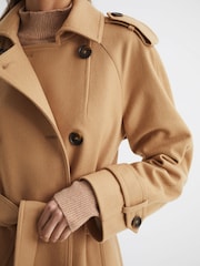 Camel - Reiss Kaiya Trenchcoat aus Wolle - Bild 4 von 8