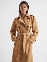 Camel - Reiss Kaiya Trenchcoat aus Wolle - Bild 7 von 8
