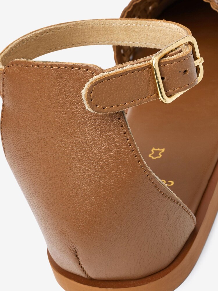 Tan Brown Forever Comfort® Leather Weave Flat Shoes - Image 5 of 5 Tan Brown Forever Comfort® Leather Weave Flat Shoes - Image 5 of 5