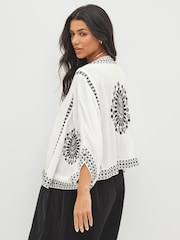 White Embroidered Kimono - Image 2 of 5