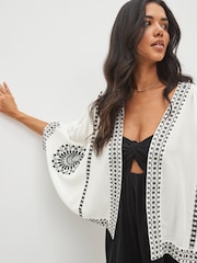 White Embroidered Kimono - Image 3 of 5