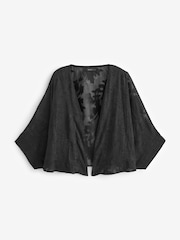Black Sheer Embroidered Kimono - Image 5 of 5