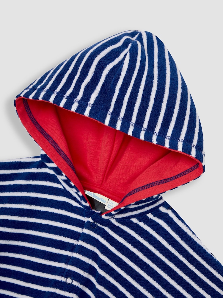 Marineblau/blau - Jojo Maman Bébé Poncho aus Frottee mit Kapuze - Bild 2 von 3 Marineblau/blau - Jojo Maman Bébé Poncho aus Frottee mit Kapuze - Bild 2 von 3