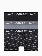 Nike Grey Nike Dri-FIT Essential Black Micro Trunks 3 Pack - Image 1 of 4