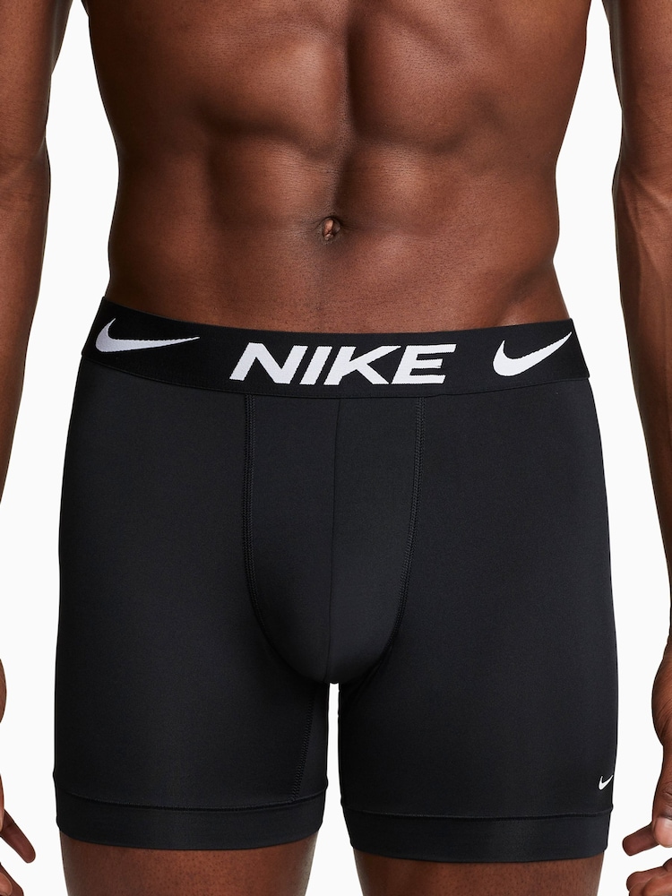Nike DRI-Fit Essential Micro Black Boxer Briefs 3 Pack - Image 3 of 4