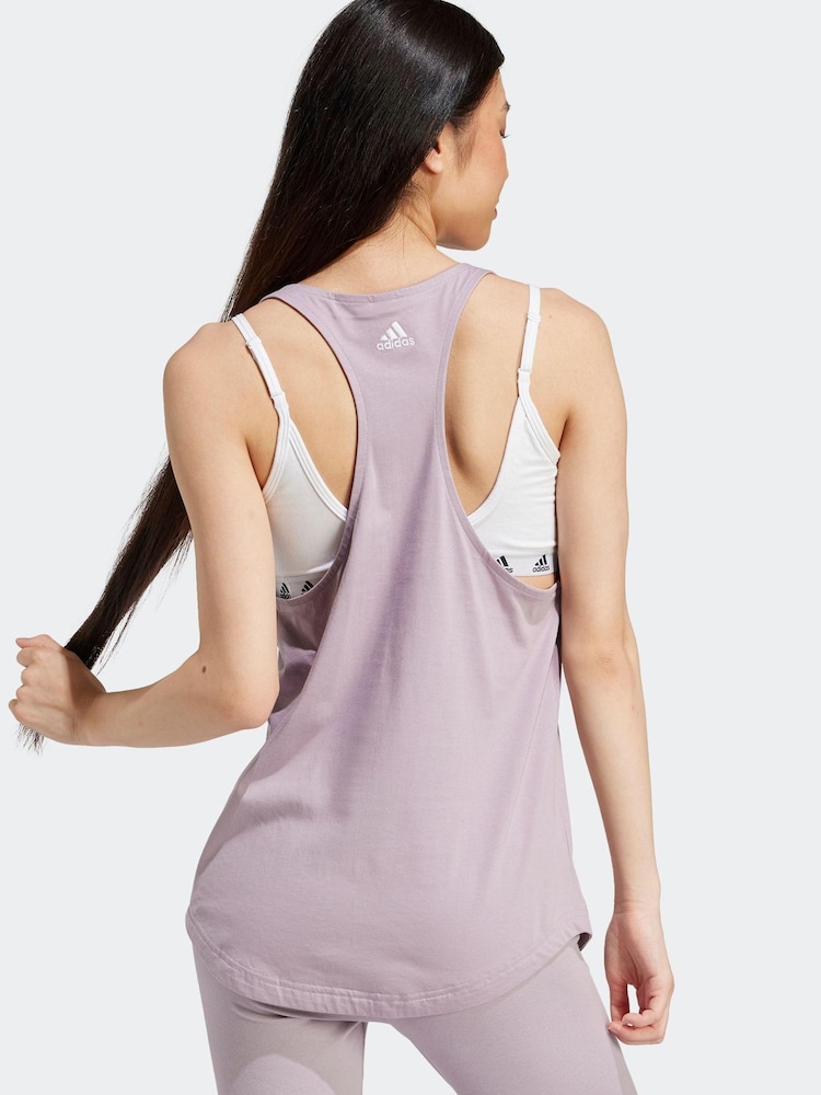 Lila - adidas Sportswear Essentials Loose Logo 100% Baumwoll-Tanktop - Bild 2 von 7
