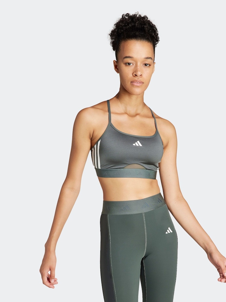 adidas Green Hyperglam Shine Bralette - Image 1 of 8